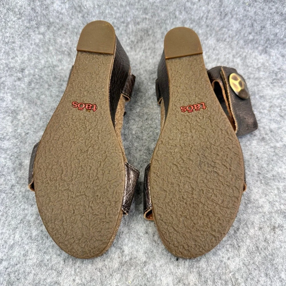Taos Carousel Wedge Sandals Womens 39 Bronze Metallic Leather Comfort Slingback
